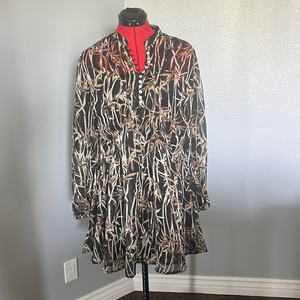 Black and brown print dress